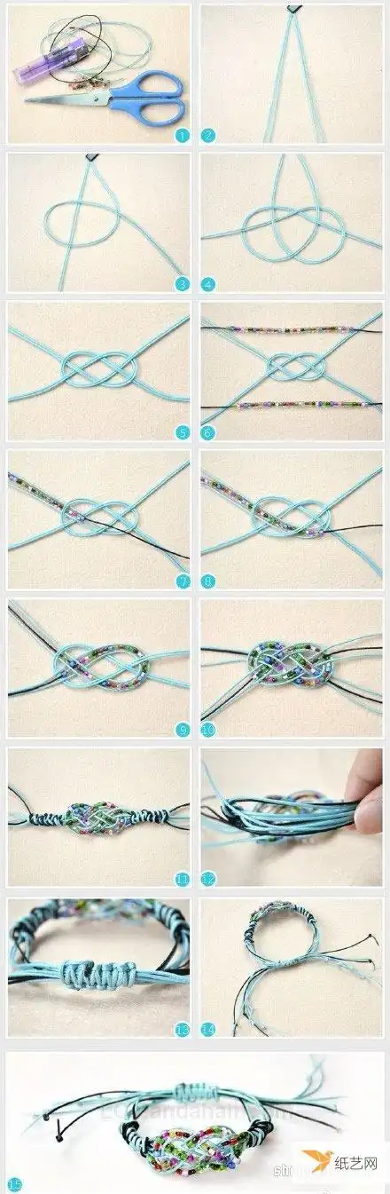 这里给大家呈现的是一种精美手绳的编织方法教程,大家赶紧自己动手
