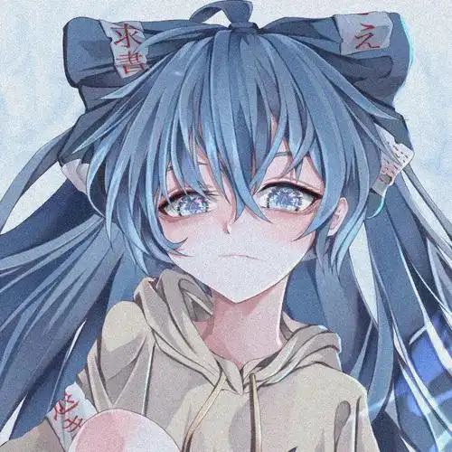 蓝发动漫女生头像