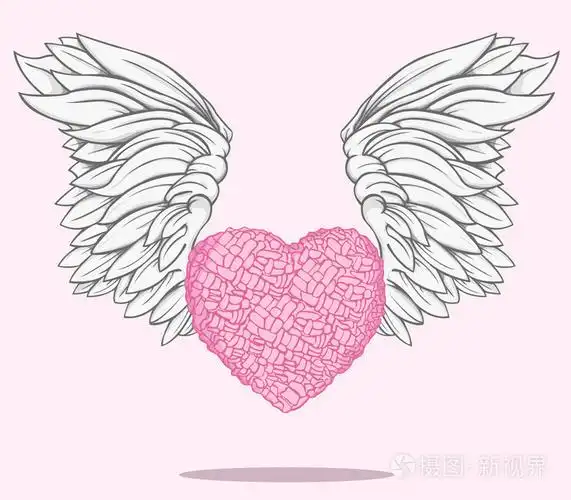 创建的心有翅膀.矢量设计