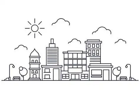 城市简笔画 高楼大厦 简单 - 简单简笔画