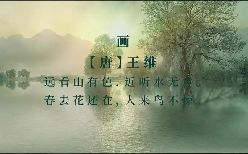 画 王维 春去花还在,人来鸟不惊.