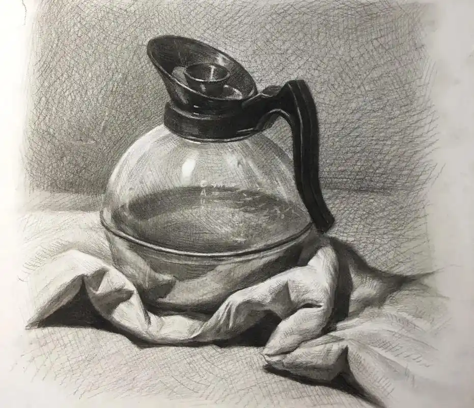 透明是质感,像不像是形#素描静物 #零 - 抖音