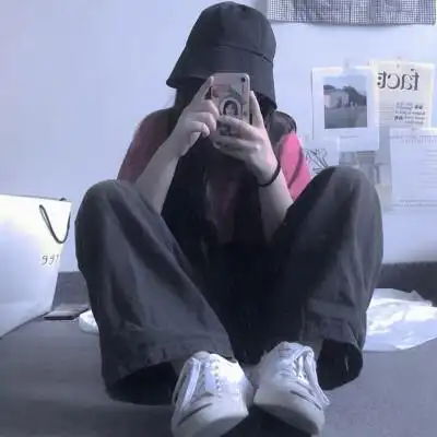 女生单人头像冷色