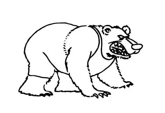 恐怖黑熊森林简笔画