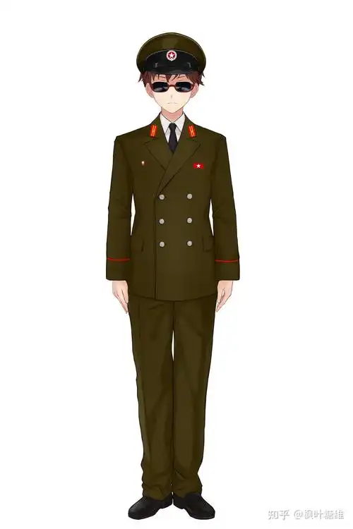 1968年,日本人民军将军服布料从棉料改为涤纶,但款式仍保留11年式.