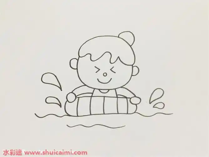 小孩游泳怎么画小孩游泳简笔画图片大全带颜色