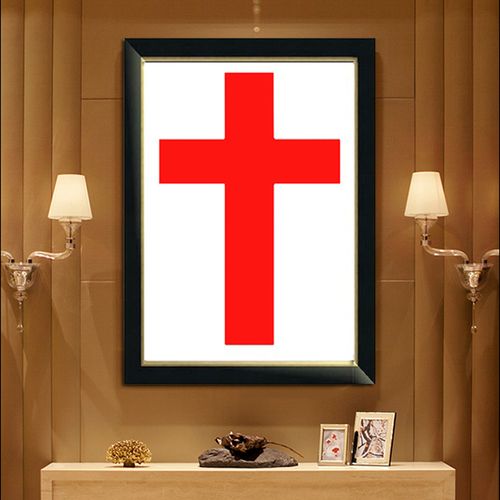 5d红色十字架钻石画2021年新款满钻基督天主教耶稣贴钻十字绣钻石绣