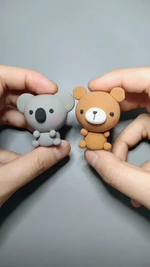 超轻粘土手工,超简单的可爱小熊教程