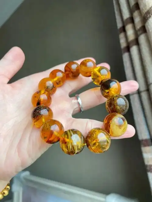 超美的药珀琥珀蜜蜡18mm326