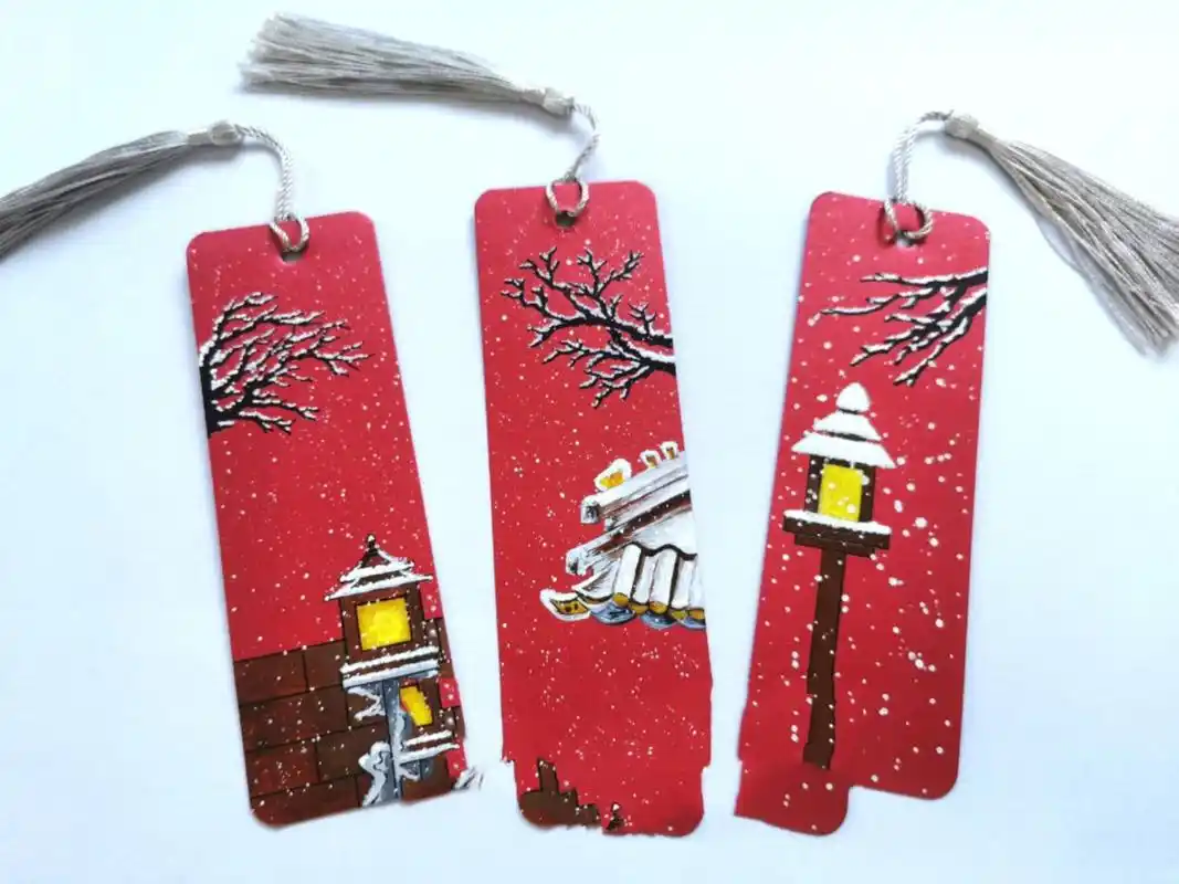 自制中国风书签(四) 故宫雪景