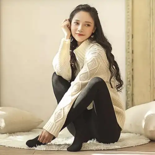 日本妹子冬天美丽不怕冷的秘密捡漏日本top1厚木保暖踩脚袜加绒加厚