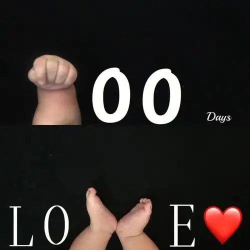 今天二宝100天了,借鉴了许多创意百天照,今天在家里也给二宝拍了效果