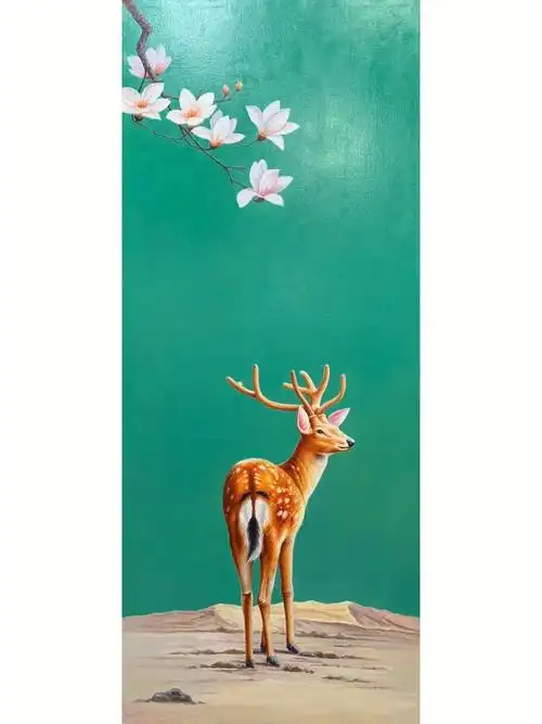 一组超美的油画作品一鹿有你