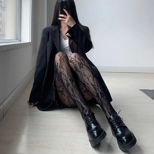 菱馨69巴黎黑色世家渔网黑丝袜jk丝袜女薄款夏季美腿网红流行防勾丝
