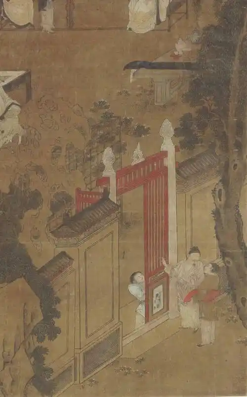 赏画仇英西园雅集图