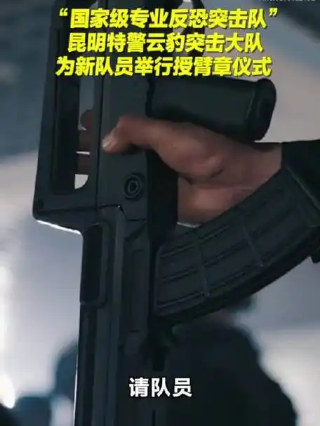 云南省昆明市公安局特警支队#云豹突击大队为新队员授臂章