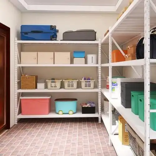 新型白色储物间地下室置物架家用落地阳台仓储仓库整理架