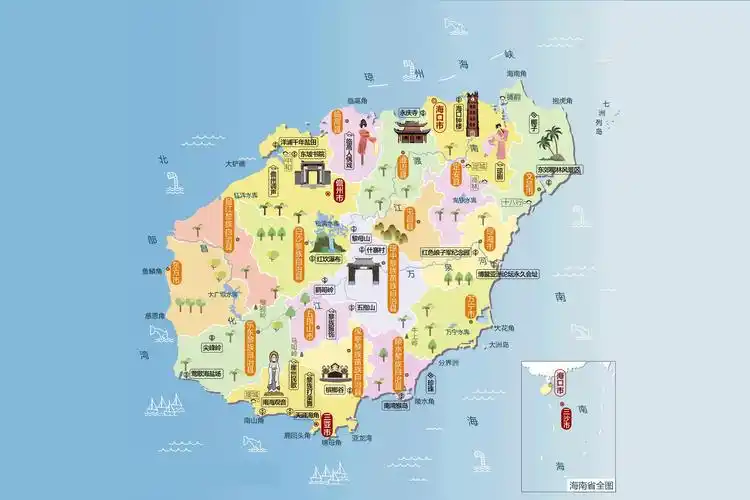 海南旅游景点分布图