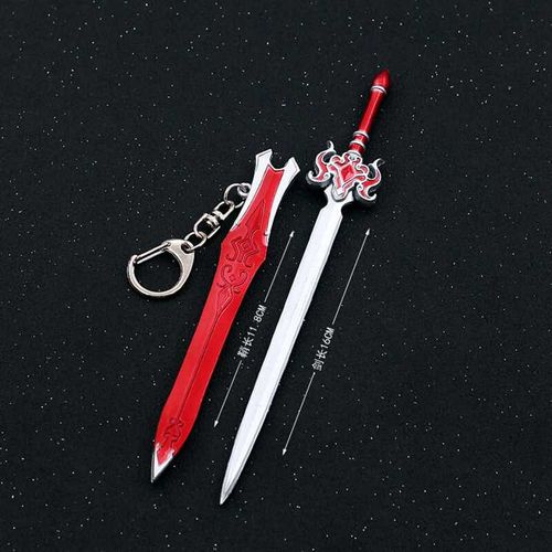 古剑奇谭2周边金属武器玩具 红玉剑带鞘兵器合金模型摆件16cm