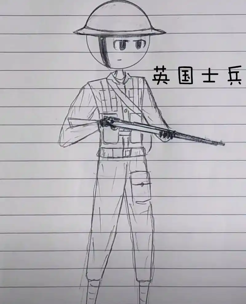 二战各国士兵#日常瞎画 #手绘 #原创作品 - 抖音