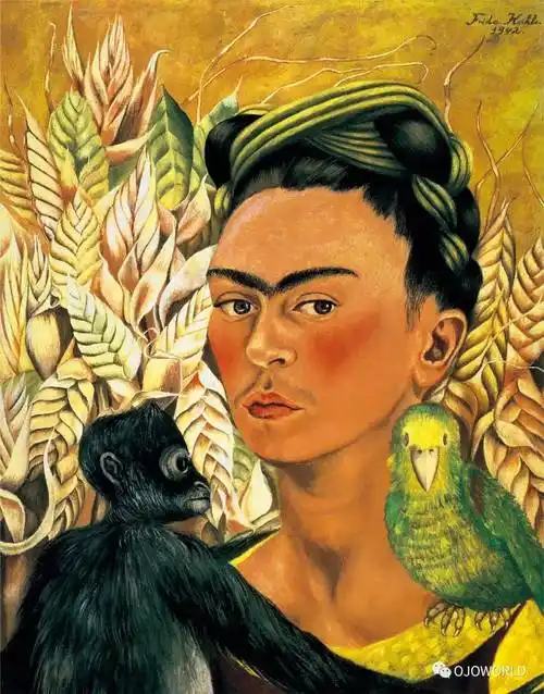 弗里达,弗里达,那个一字眉的墨西哥女人/艺术家绘画赏析_作品_自画像