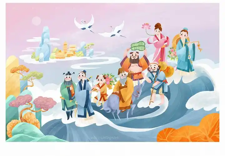 八仙过海|插画|商业插画|山树shanshu_原创作品-站酷zcool