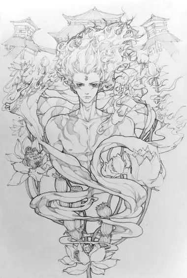 哪吒全身魔童简笔画