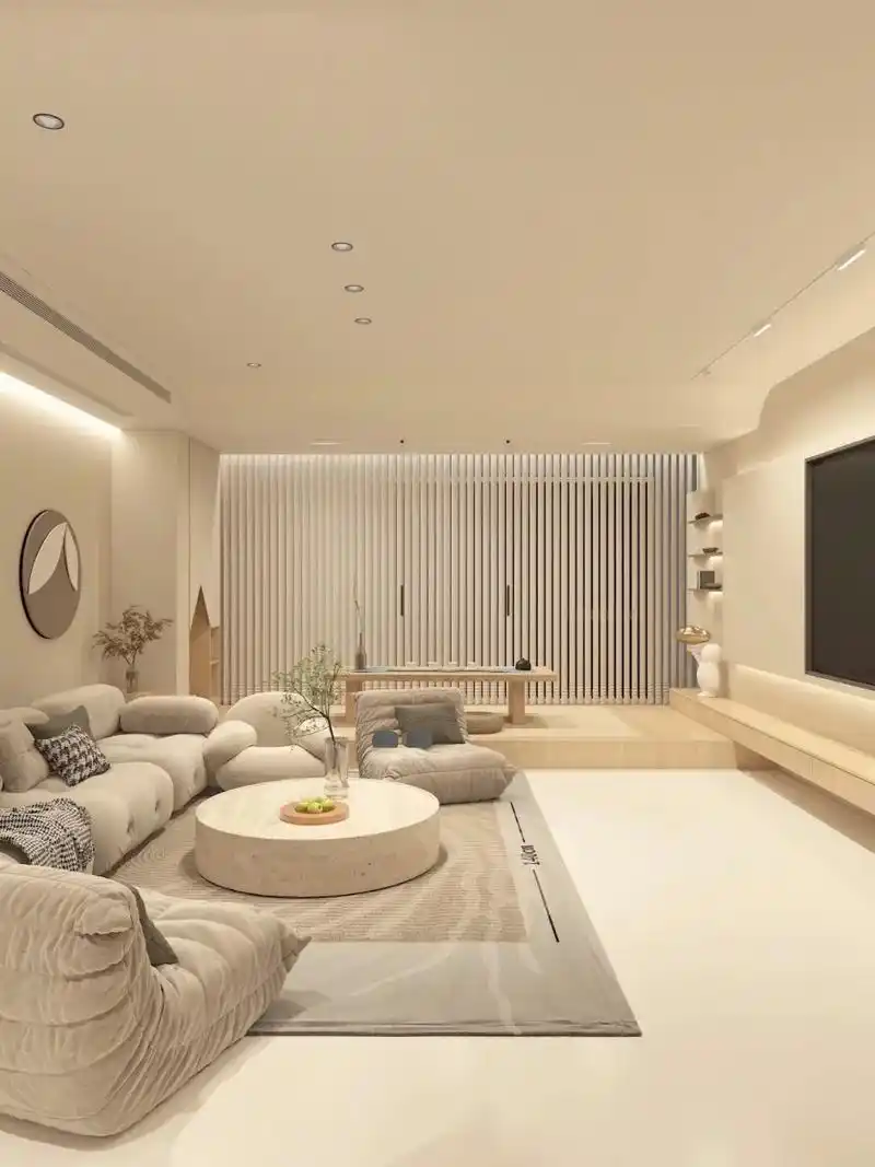 我爸说:你这奶油风客厅快成为小区样板房!温柔的奶油系装修 搭 - 抖音