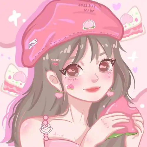 薯条小助手  #procreate绘画  #鸭风头像  #水蜜桃  #水蜜桃女孩