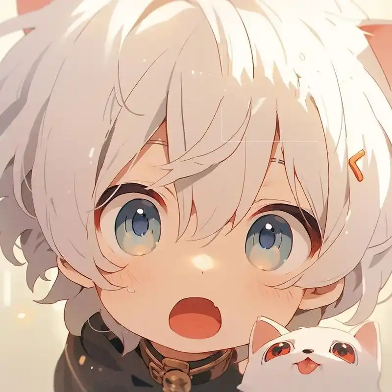 可爱加倍|猫猫小男生动漫头像