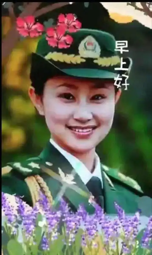 8张最新老兵战友们大家早上好问候祝福图片精选,好看的女兵,敬礼,微笑