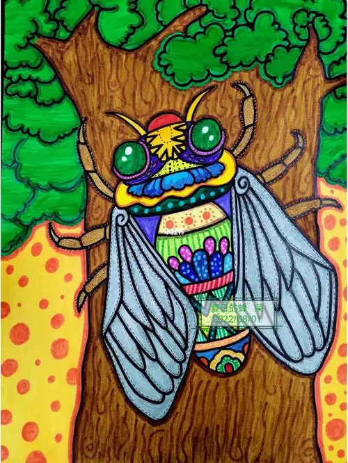 踩着夏天的尾巴,没有错过今年的夏天#创意美术儿童画  #创意美术