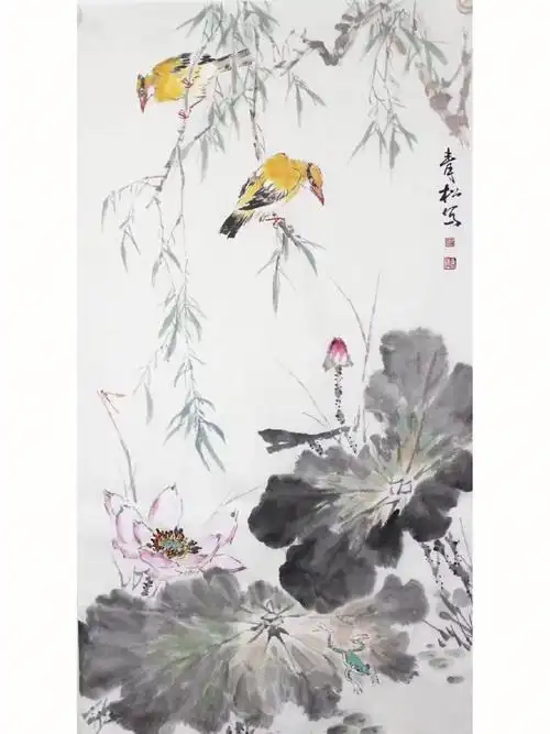 蒲青松老师三尺作品#工笔花鸟画