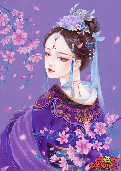 唯美的古风女子插画,佼佼佳人