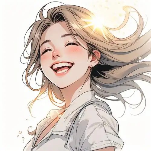 卡通美女开心头像😄