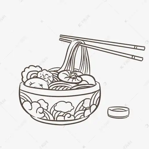 线描牛肉拉面