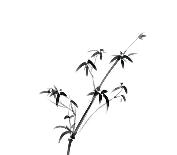 国画黑白水墨竹子元素图片下载