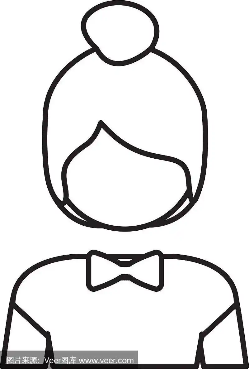 剪影半身集毛女人