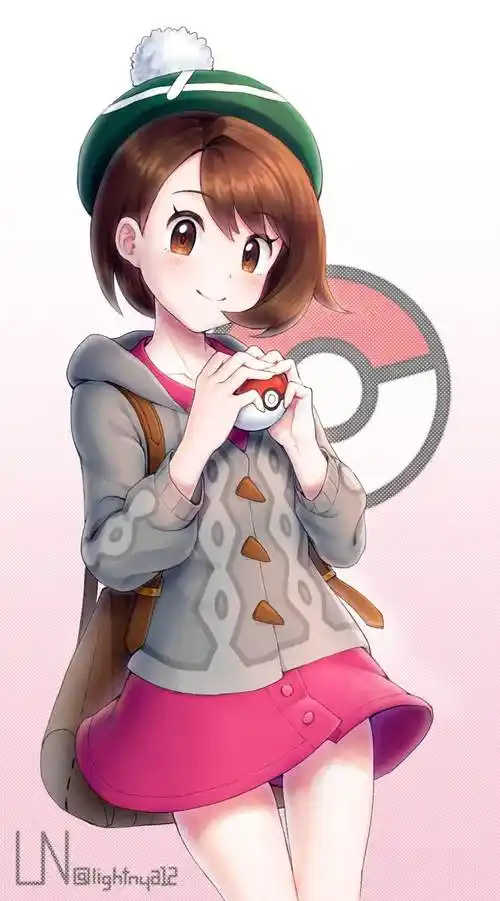 ポケモン剑盾の女主人公|lightnya的精灵宝可梦插画图片