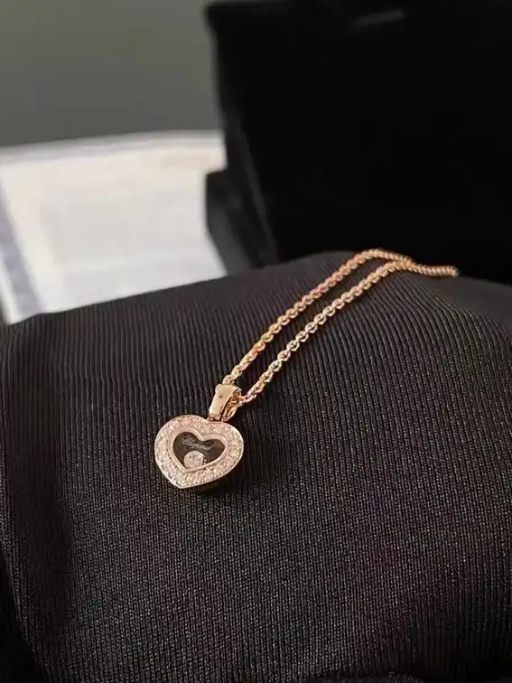 萧邦极简 镶钻爱心项链 少有的少女感珠宝双面极致通 - 抖音