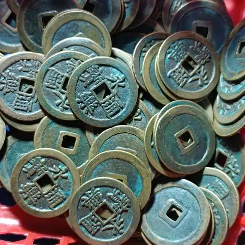 铜钱批发永乐通宝仿古青铜翻砂工艺明代钱币铜钱古币筒子绣绿包浆