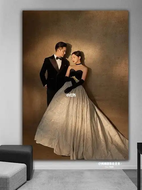 客片欣赏浪漫优雅大气的室内法式婚纱照