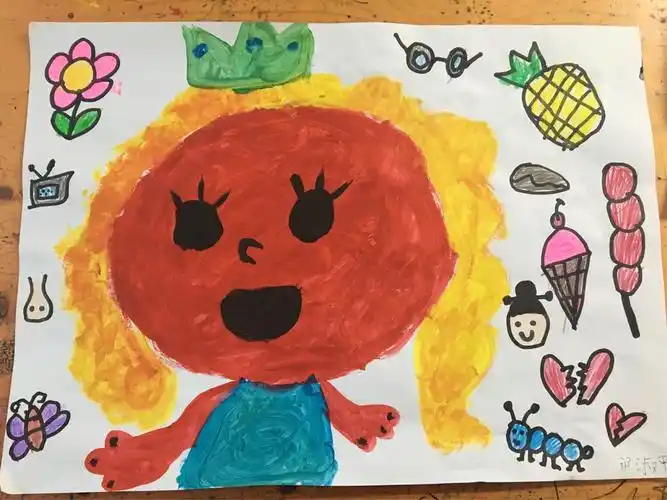 高兴的时候是什么颜色,难过的时候是什么颜色,画好之后再画自画像,用