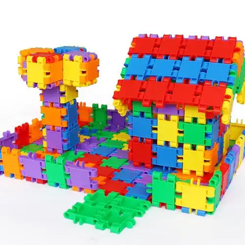 塑料颗粒积木拼装组合益智早教方块男孩女孩周岁建构