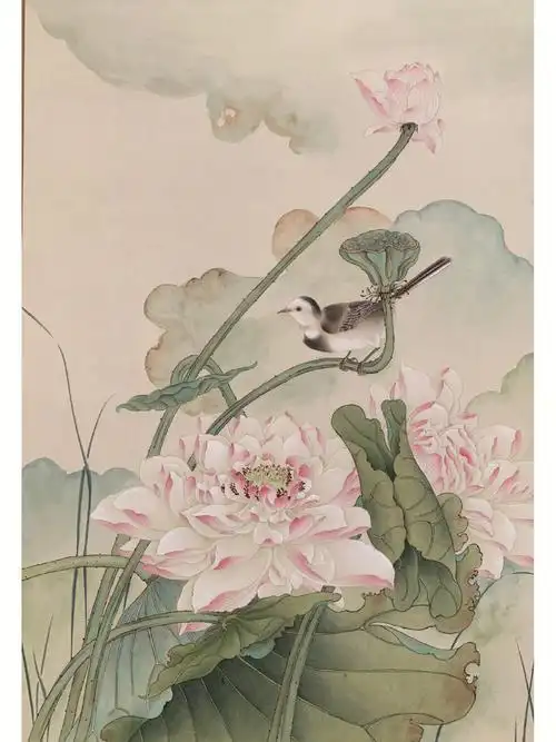 国画工笔  #荷花  9315售