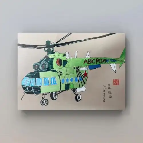 直升飞机绘画素材77范画