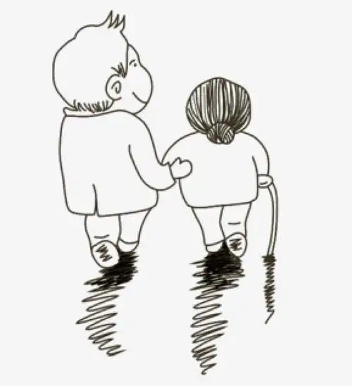 重阳节母子远行的背影素材