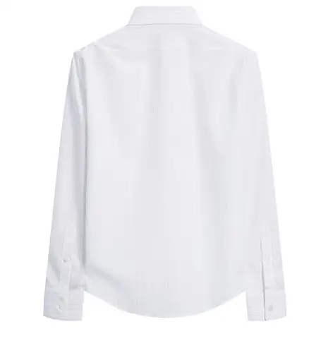 gxg长袖衬衫男装 春季男士修身休闲白底蓝条衬衫潮