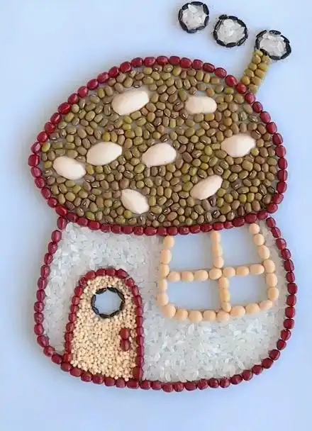 来更新豆子粘贴画了,小伙伴们喜欢这个小房子吗