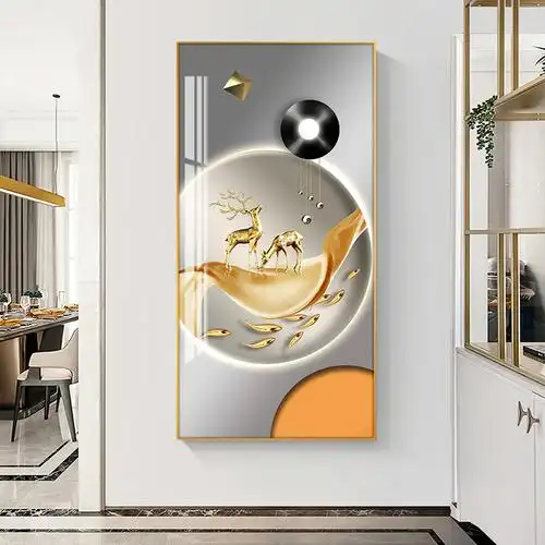 2021新款入户玄关装饰画现代简约竖版走廊挂画轻奢现代装饰画